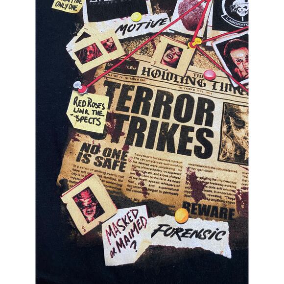 SeaWorld Howl-O-Scream 4XL – Horror Collage Graphic T-Shirt – Black - Picture 7 of 10